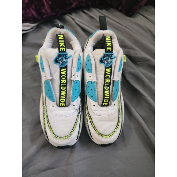 Nike Other - Nike Air Max 90 SE Worldwide Pack White Blue Fury Volt CV7665-100 Mens 7Y 8.5W